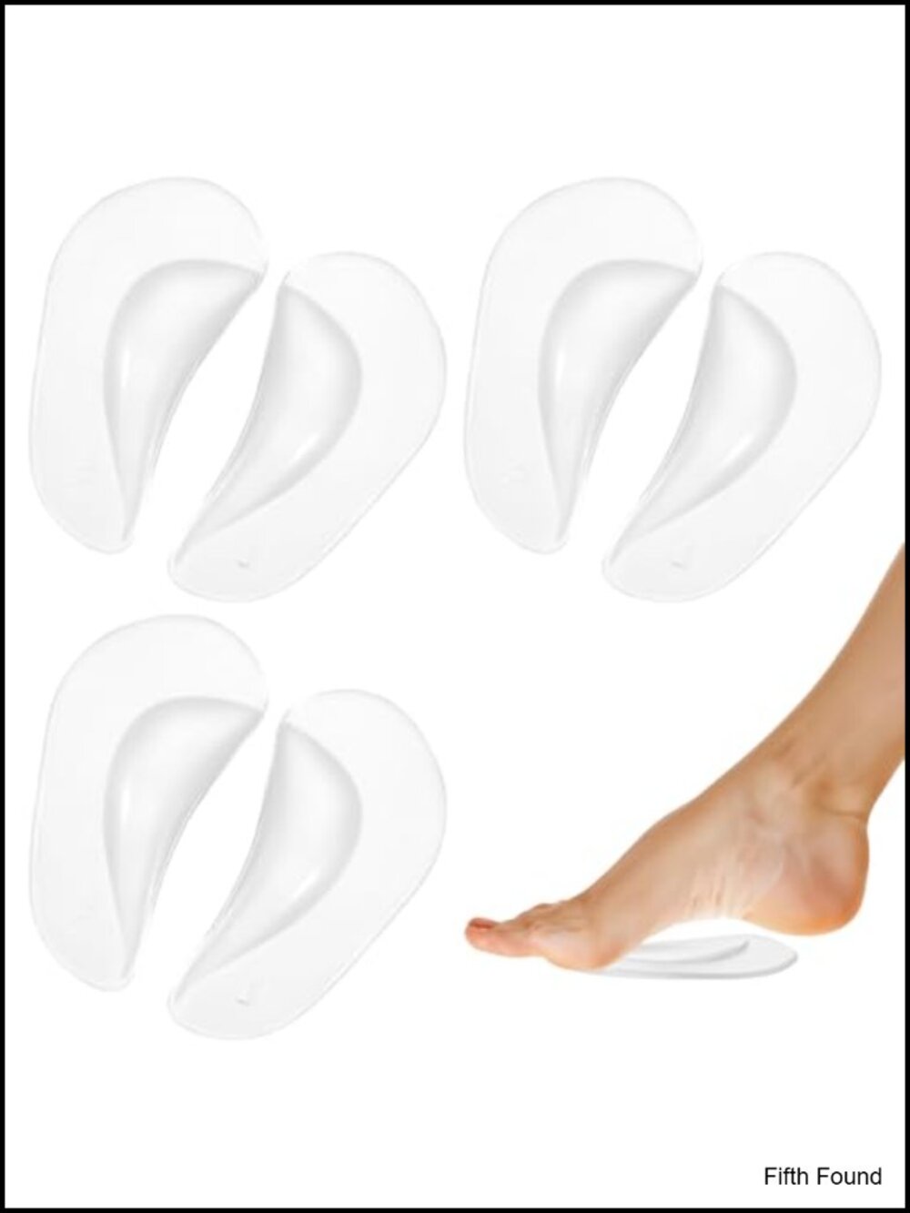 Gel Arch Support Inserts 3 Pairs Adhesive Orthopedic Insoles